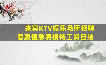 来宾KTV娱乐场所招聘看颜值急聘模特工资日结
